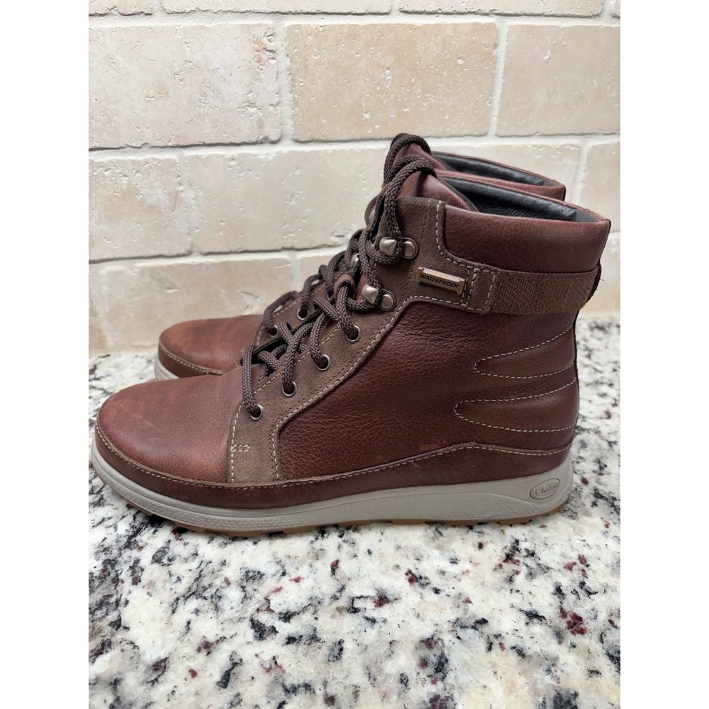 CHACO SIERRA BOOTS BROWN WATERPROOF LEATHER HIKING SHOES WOMEN'S US SIZE 8.5 - Picture 2 of 9